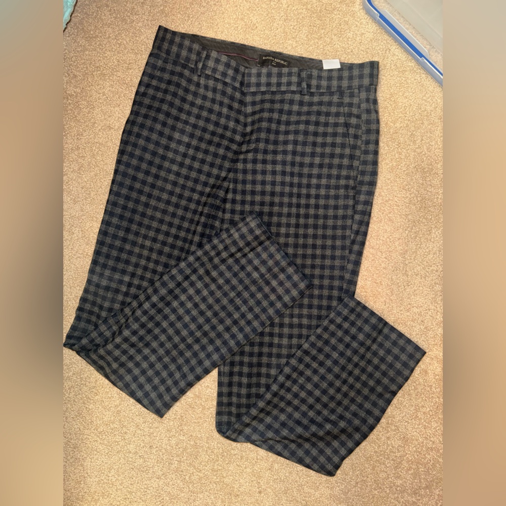 Banana Republic Ryan Trouser Pant Navy and Gray